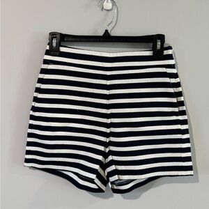 J. Crew Women's Striped Shorts in Navy and White Size 0